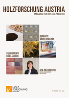 Cover of the magazine for the wood sector of Holzforschung Austria 5 2021.