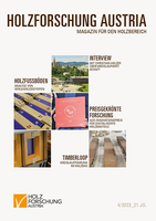 Cover of the magazine for the wood sector of Holzforschung Austria 4 2023.
