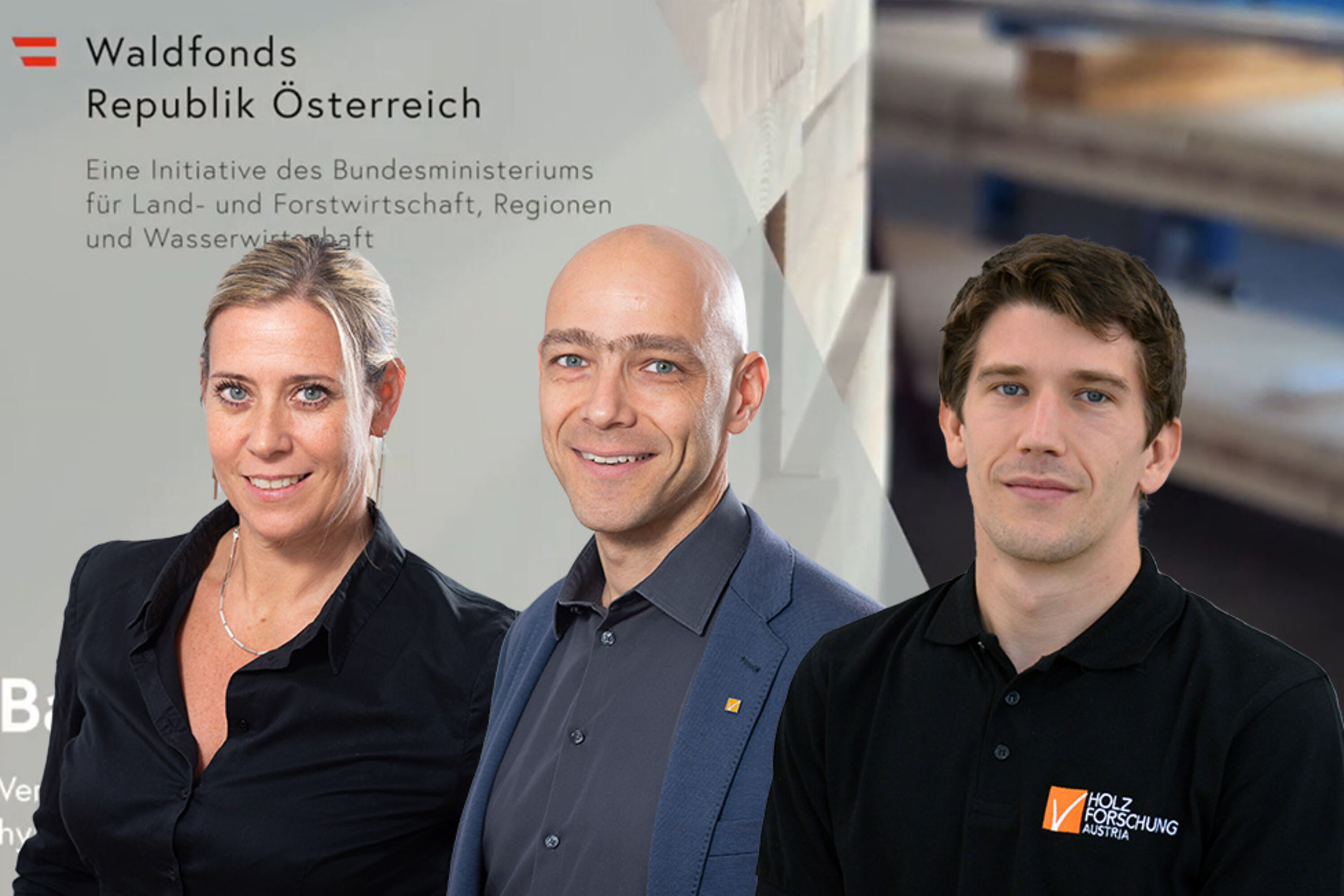 Gruppenfoto mit Sylvia Polleres, Martin Weigl-Kuska und Simon Lux.