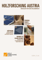 Cover of the magazine for the wood sector of Holzforschung Austria 4 2015.
