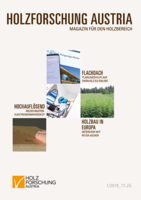 Cover des Magazins für den Holzbereich der Holzforschung Austria 1 2019.