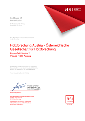 Bild des Dokumentes zur Akkreditierung.