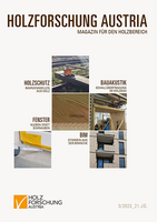 Cover of the magazine for the wood sector of Holzforschung Austria 3 2023.