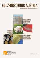 Cover of the magazine for the wood sector of Holzforschung Austria 1 2015.