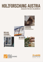 Cover des Magazins für den Holzbereich der Holzforschung Austria 5 2018.