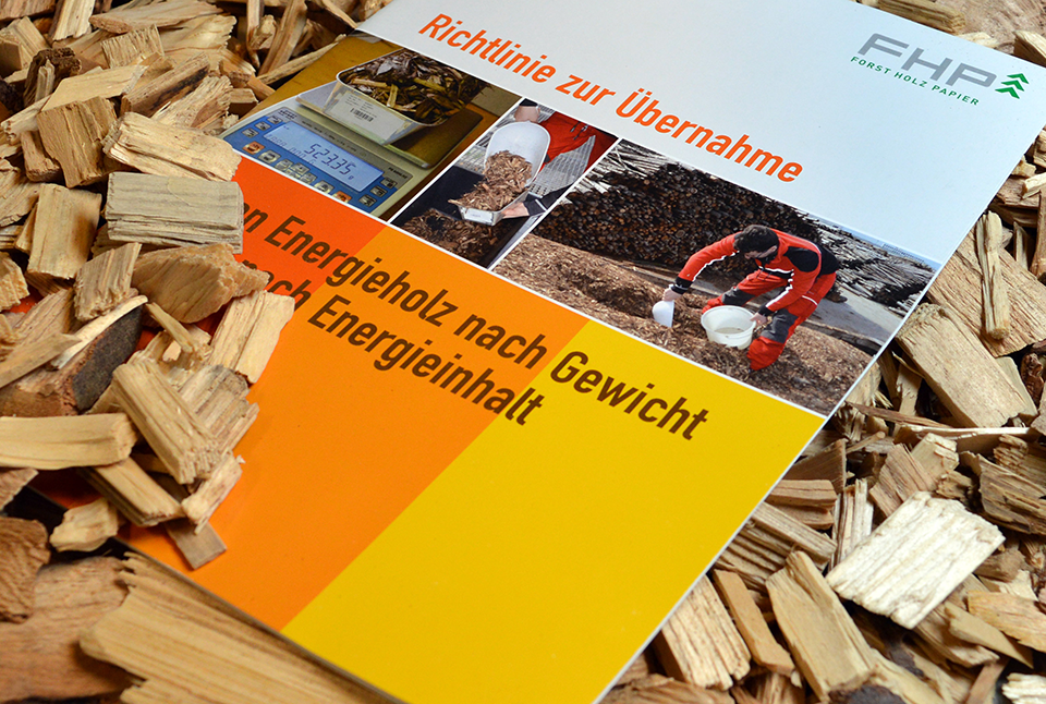 Die Energieholzrichtlinie liegt in eine Haufen Energieholz.